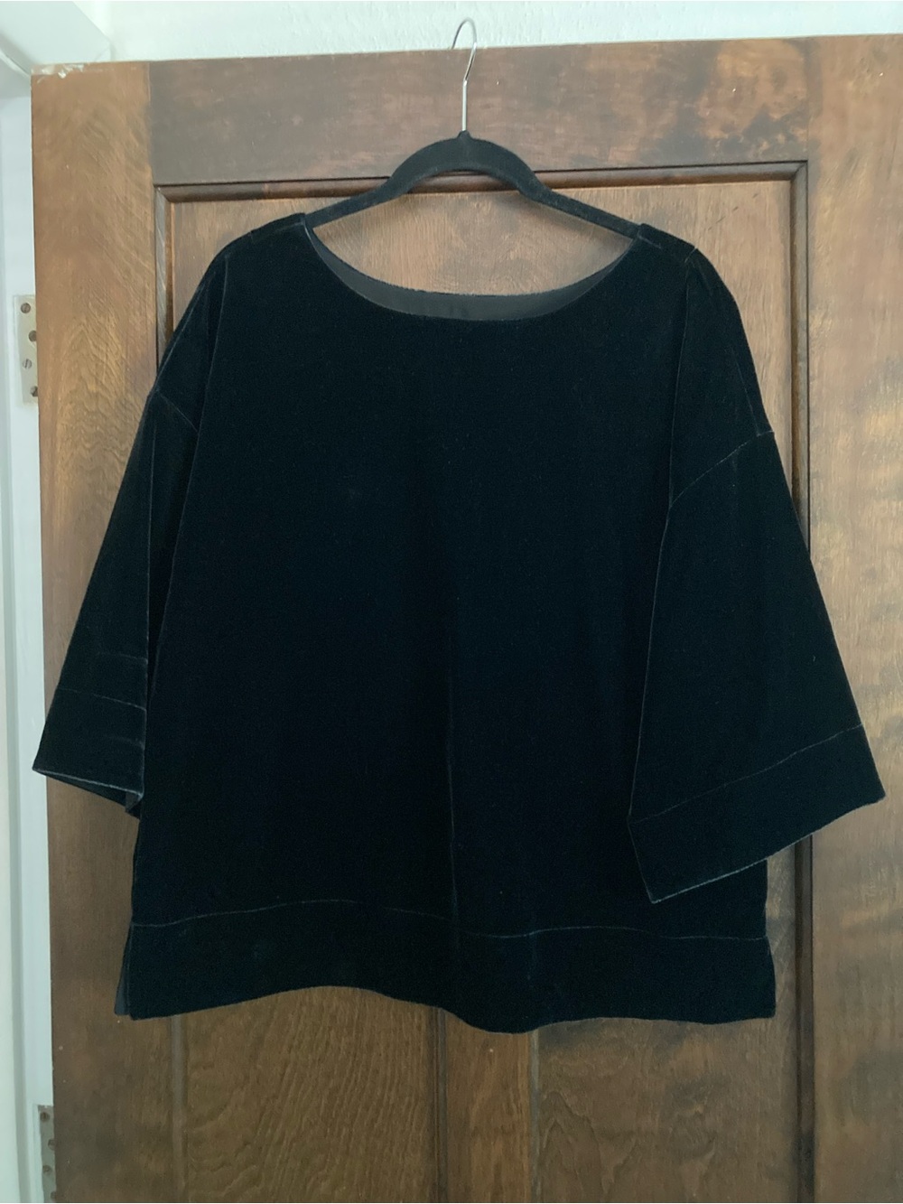 Soft Surroundings Black Velvet Boxy Tunic